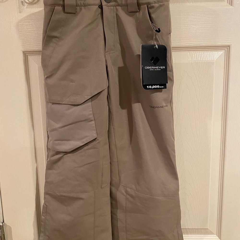 Obermeyer Kids Cargo Pants in Tan, Small